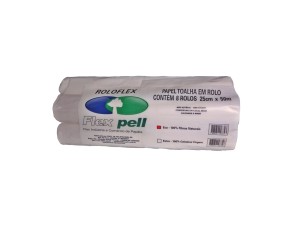 Papel Toalha Rolo 25cm x 50m 100% Fibras ECO Fd c/8 un